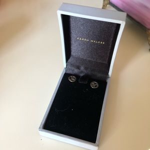 Karen Walker Silver Peace Sign Earrings